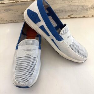 SWIMS‎ Shoes Mens Size 7 White Blue Slip On Mesh Loafers Water Casual Breathable